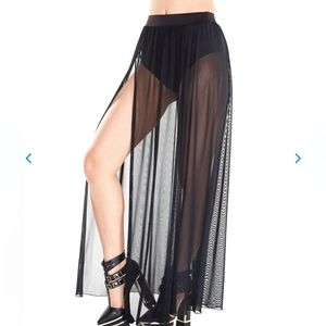 NWT Black Cosmic Heroine mesh skirt from iHR